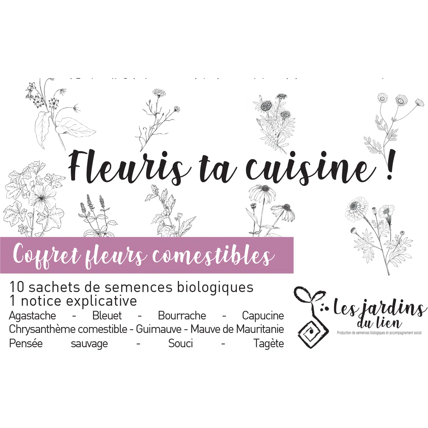 Coffret fleurs comestibles